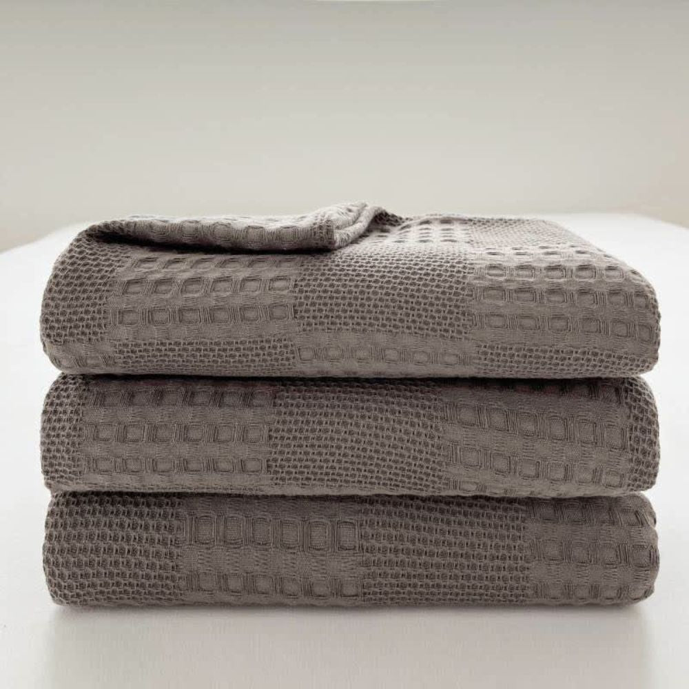 Soft Cotton Waffle Weave Throw Blanket