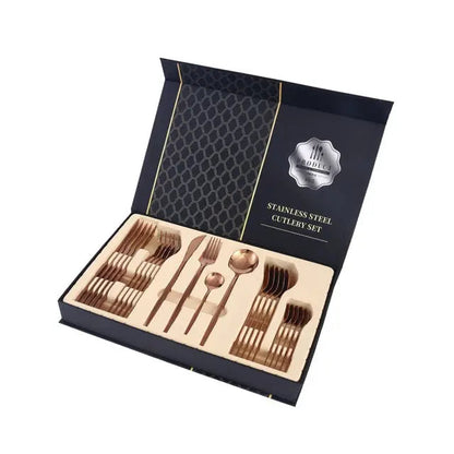 Durable 24pc Silverware Set Stainless Steel Utensils