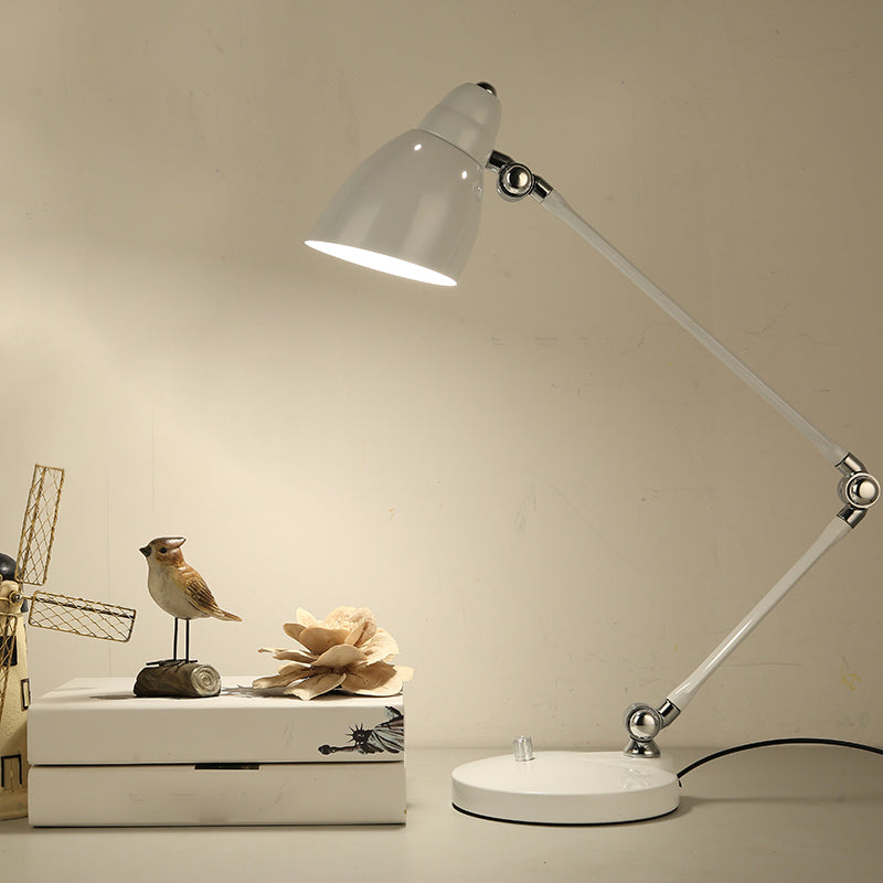 Metal Adjustable Desk Lamp with Round Clock Shade - Halri