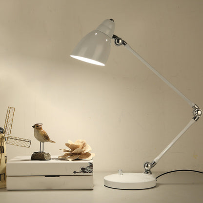 Metal Adjustable Desk Lamp with Round Clock Shade - Halri