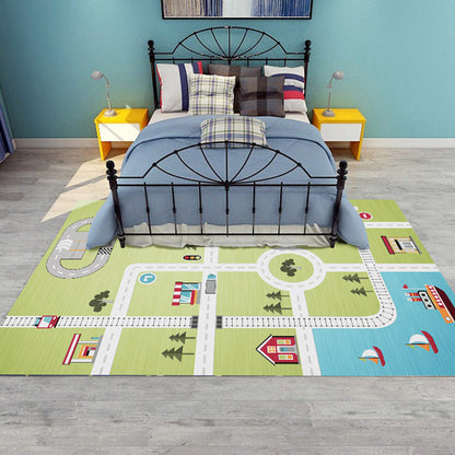 Colorful Kids Car Theme Rug Non-Slip Cotton Area Rug