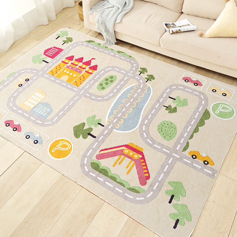 Colorful Kids Car Theme Rug Non-Slip Cotton Area Rug - Halri