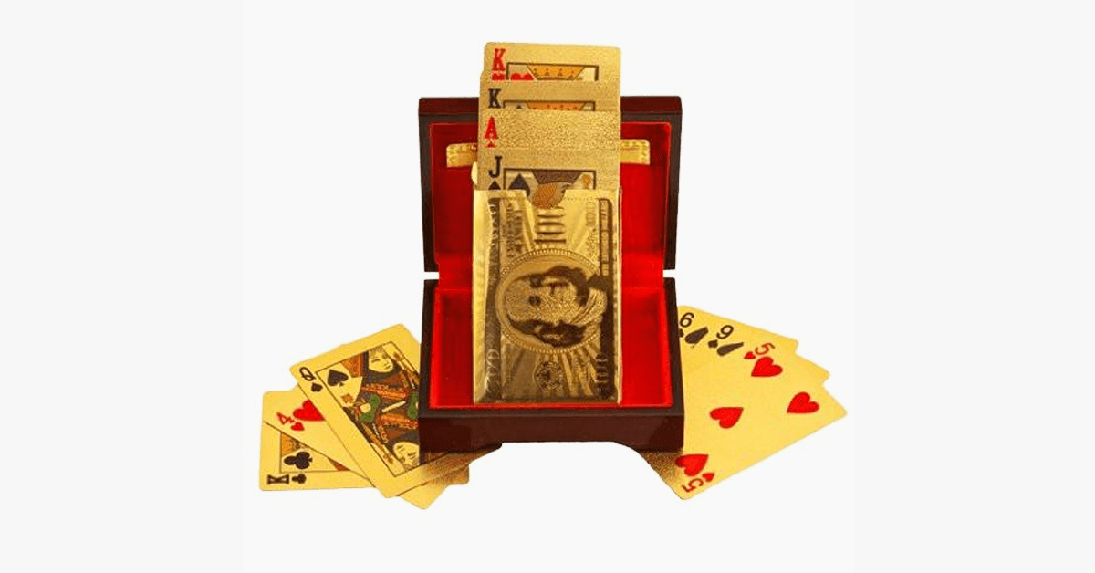Luxury Gold Plated Poker Card Set with Case - Halri