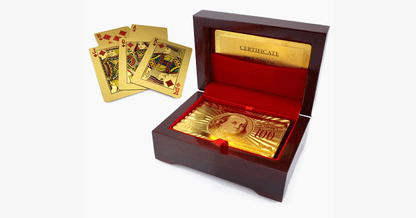 Luxury Gold Plated Poker Card Set with Case
