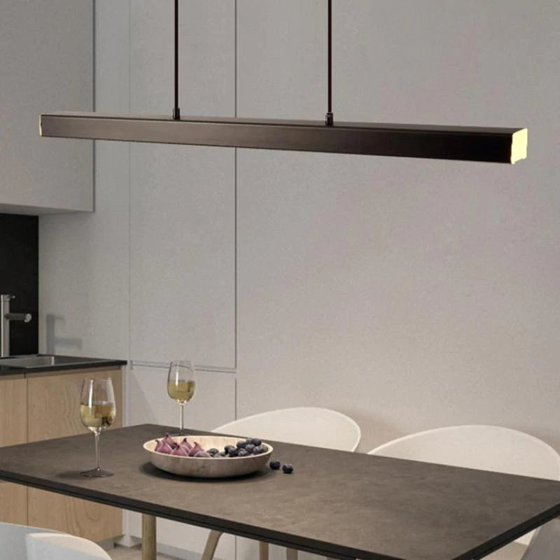 Simple Linear Pendant Light Modern Adjustable Ceiling Lamp