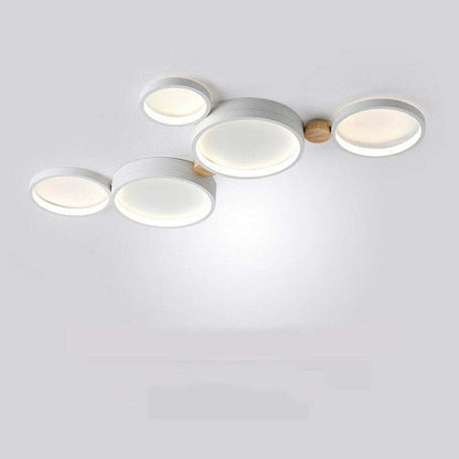 Soft Globe Ceiling Lamp for Bedroom in White and Gray
