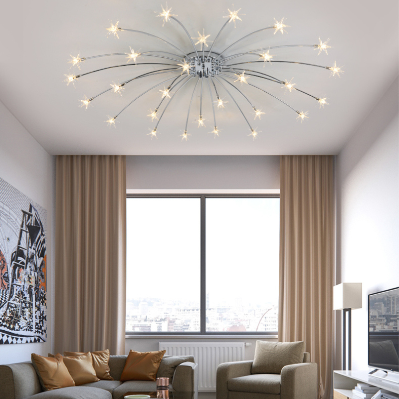 Luxury Chrome Glass Semi Flush Ceiling Light