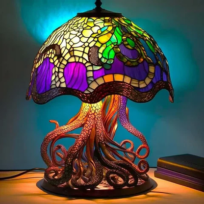 Colorful Glass Floral Table Lamp