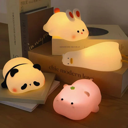 Fun Kids Nightlight - Colorful Silicone Lamp with Rechargeable Battery - Halri