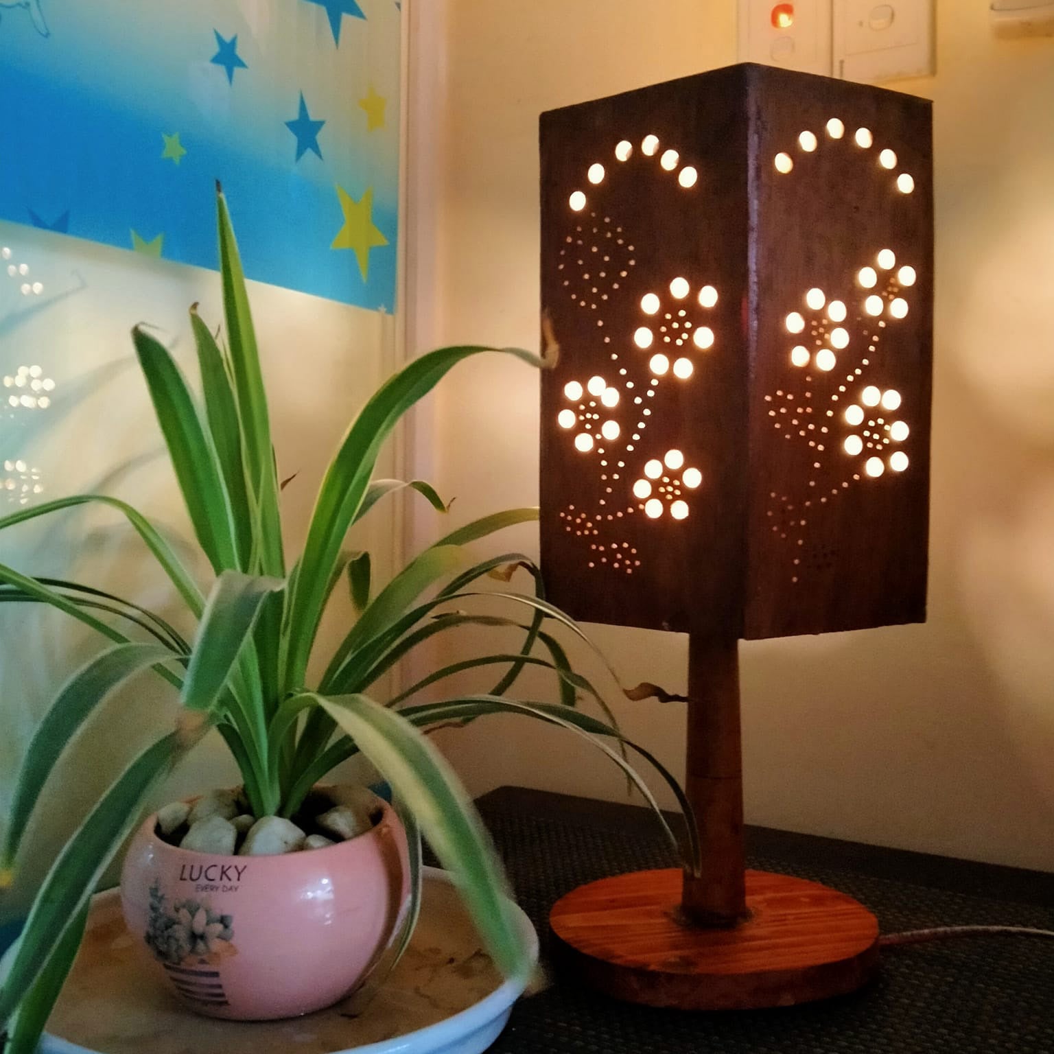 Wooden Table Bedside Lamp - Halri