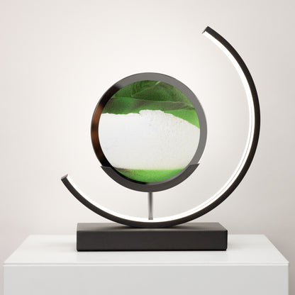 Decorative object with a circular design on a white surface