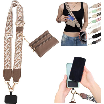 Fashion Crossbody Phone Strap with Removable Card Holder