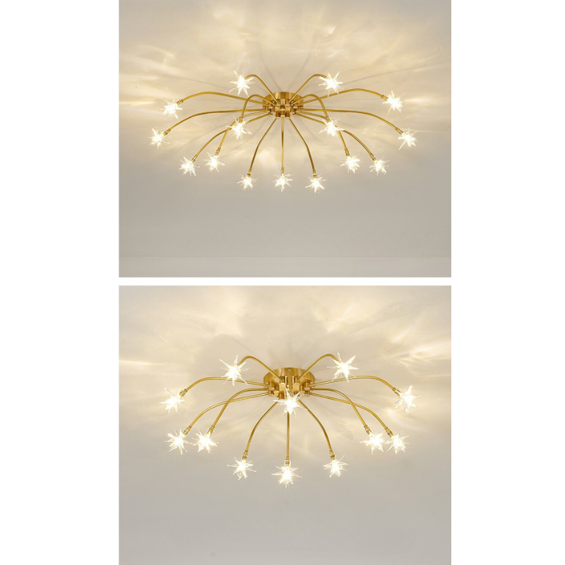 Luxury Chrome Glass Semi Flush Ceiling Light