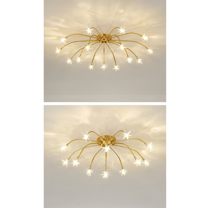 Luxury Chrome Glass Semi Flush Ceiling Light