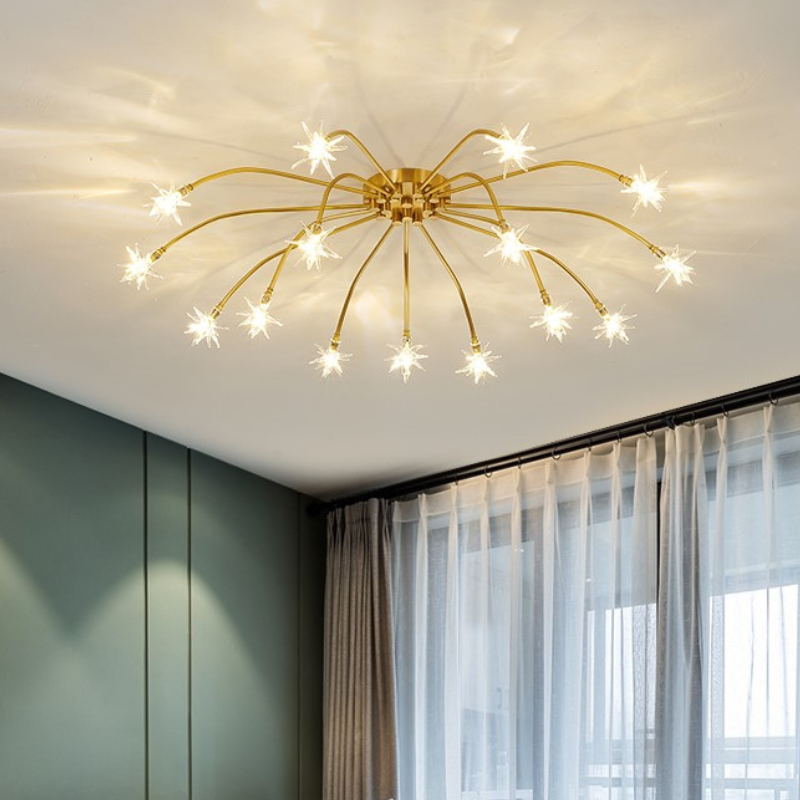 Luxury Chrome Glass Semi Flush Ceiling Light