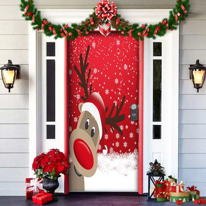 Spooky Christmas Yard Decor Elves Door Wrap