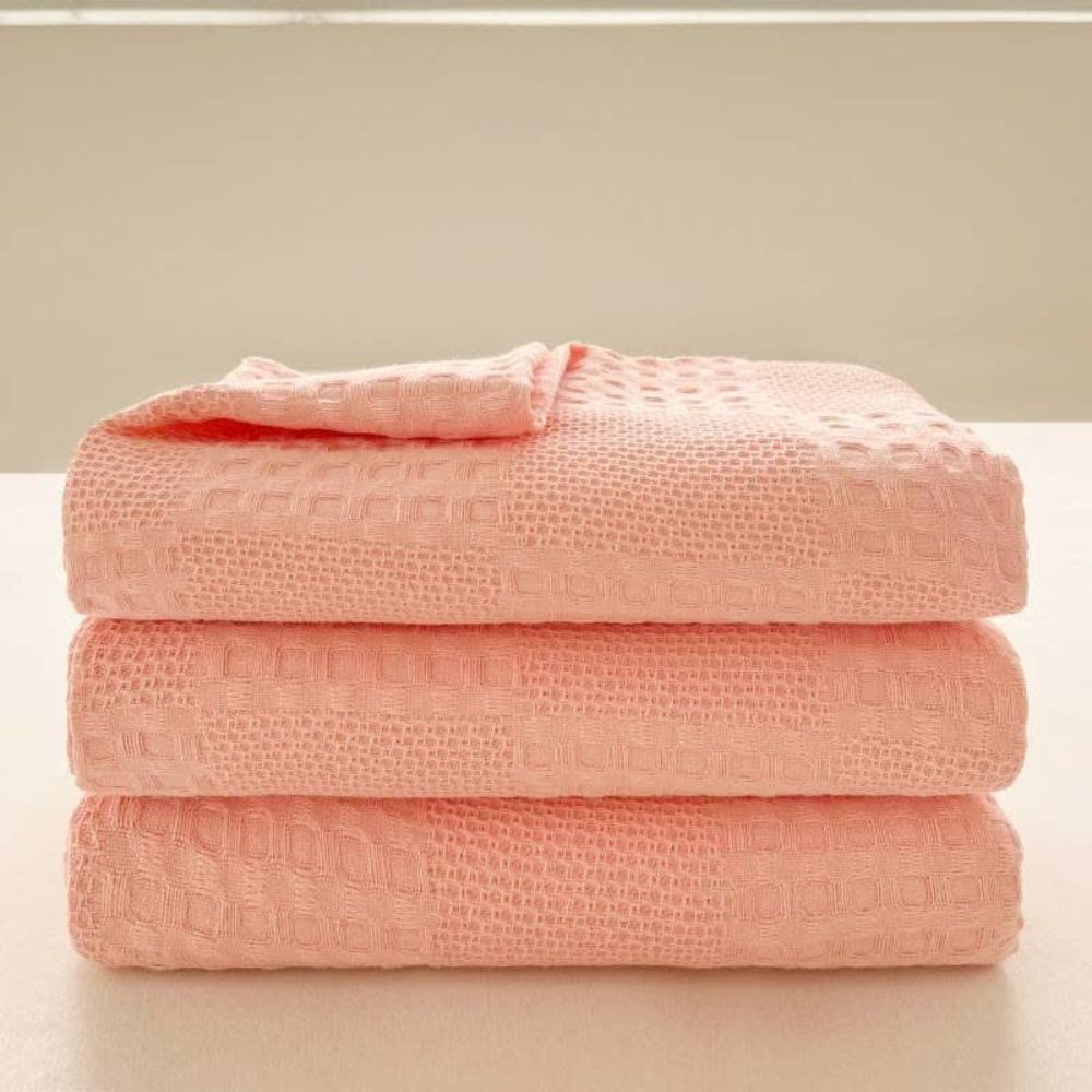 Soft Cotton Waffle Weave Throw Blanket