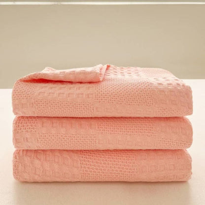 Soft Cotton Waffle Weave Throw Blanket