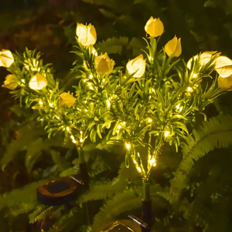 Colorful Outdoor Solar Powered Flower Lights