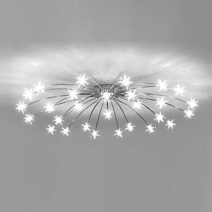 Luxury Chrome Glass Semi Flush Ceiling Light
