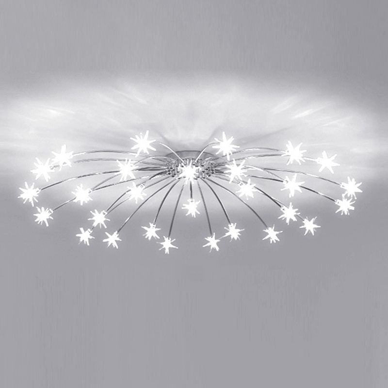 Luxury Chrome Glass Semi Flush Ceiling Light