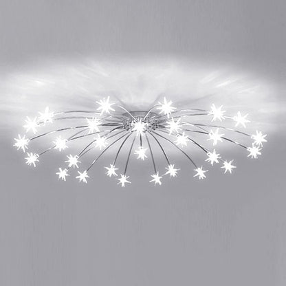 Luxury Chrome Glass Semi Flush Ceiling Light