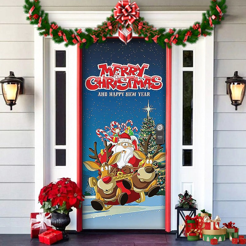 Spooky Christmas Yard Decor Elves Door Wrap