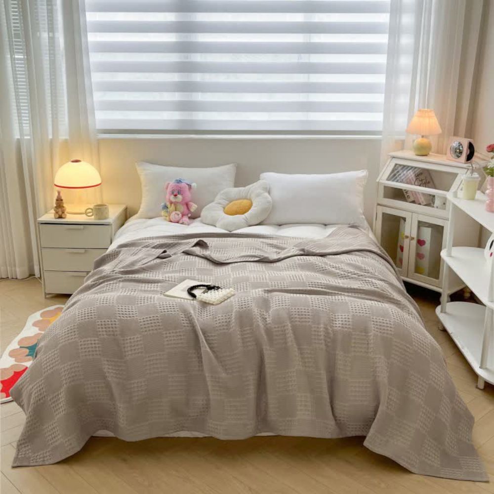 Soft Cotton Waffle Weave Throw Blanket - Halri