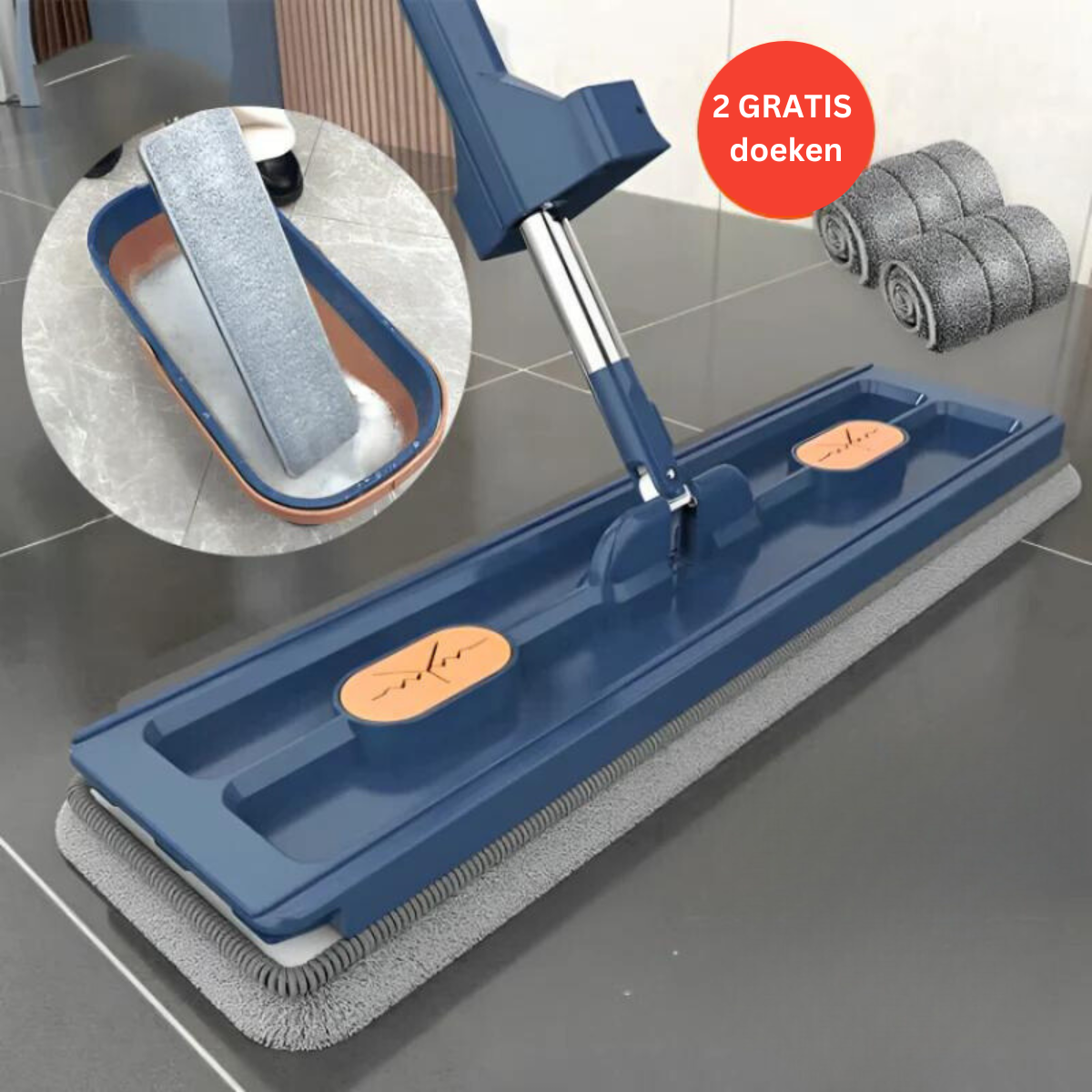 Practical 3-in-1 Mop with 2 Free Microfiber Cloths - Halri