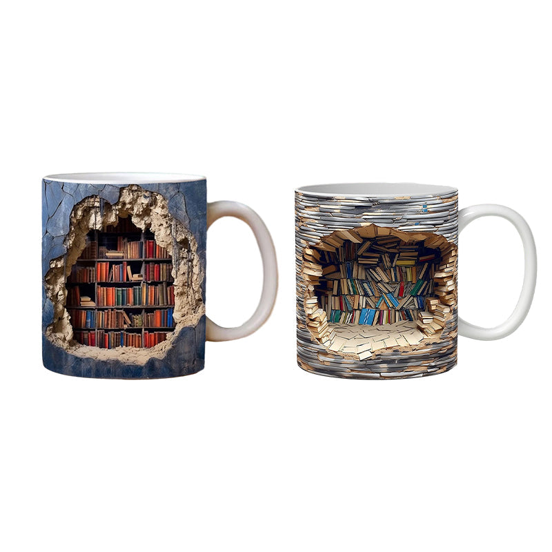 Colorful Bookshelf Design Mug