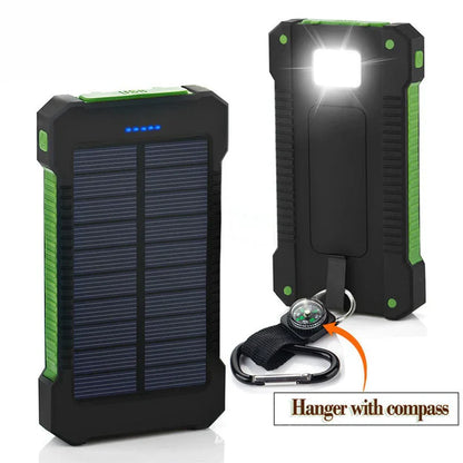 Slim Waterproof Portable Solar Charger with LED Flashlight