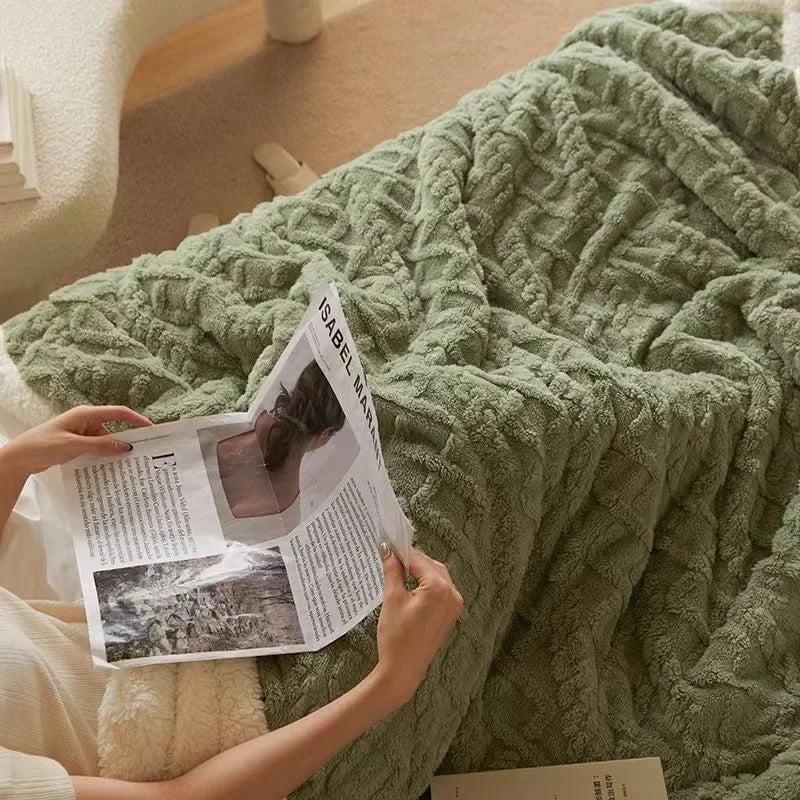 Plush Soft Woolen Throw Blanket