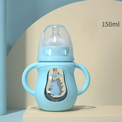 Soft Grip Baby Bottle with Silicone Teat & Fun Designs - Halri