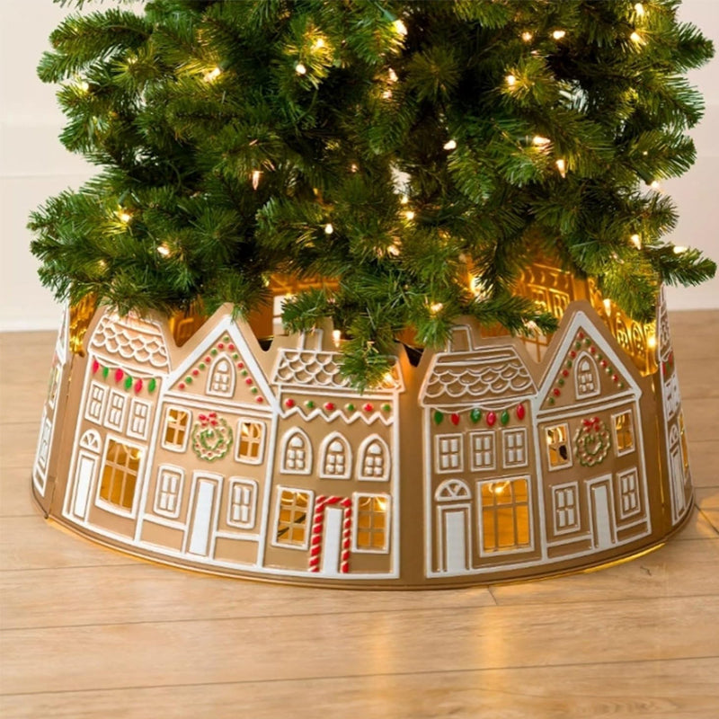 Festive LED Holiday Tree Collar Skirt