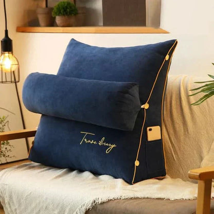 Contour Back Support Cushion with Built-In Neck Rest