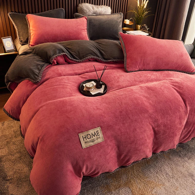Soft Velvet Fleece Duvet Cover Set