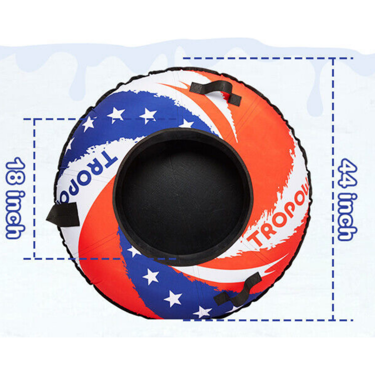 Durable Round Snow Sled Tube for Kids and Adults