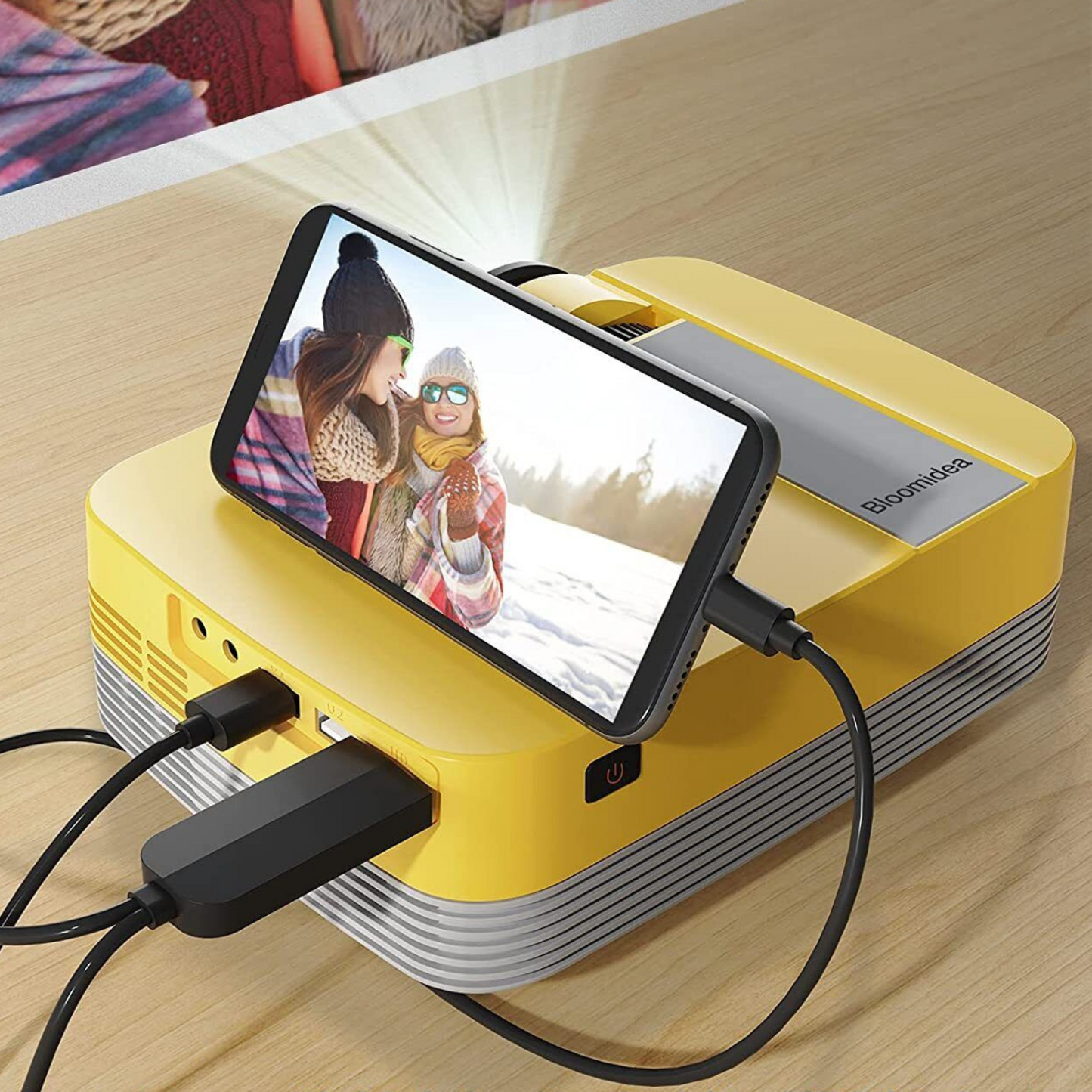Compact Wireless HD Mini LED Projector for Laptop Phone