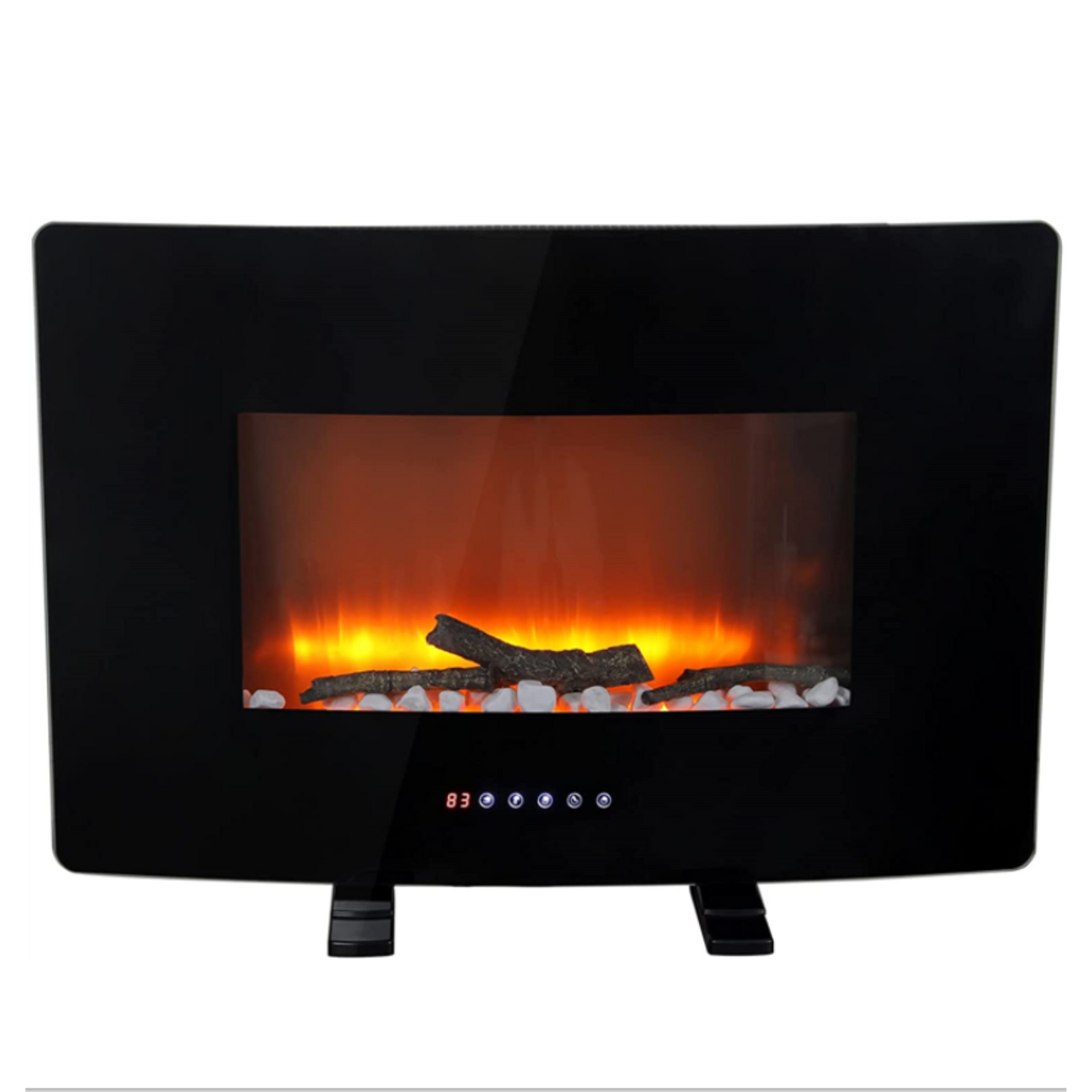 Electric LED Fireplace Space Heater with Real Flame Effect