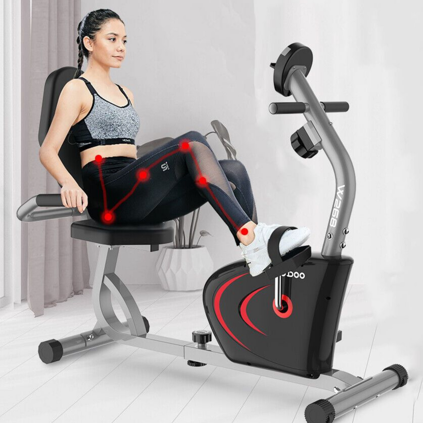 Compact Home Recumbent Exercise Bike Gym System