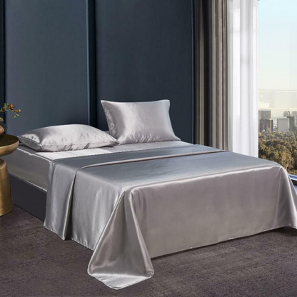 Soft Smooth Breathable Satin Bed Sheet Set