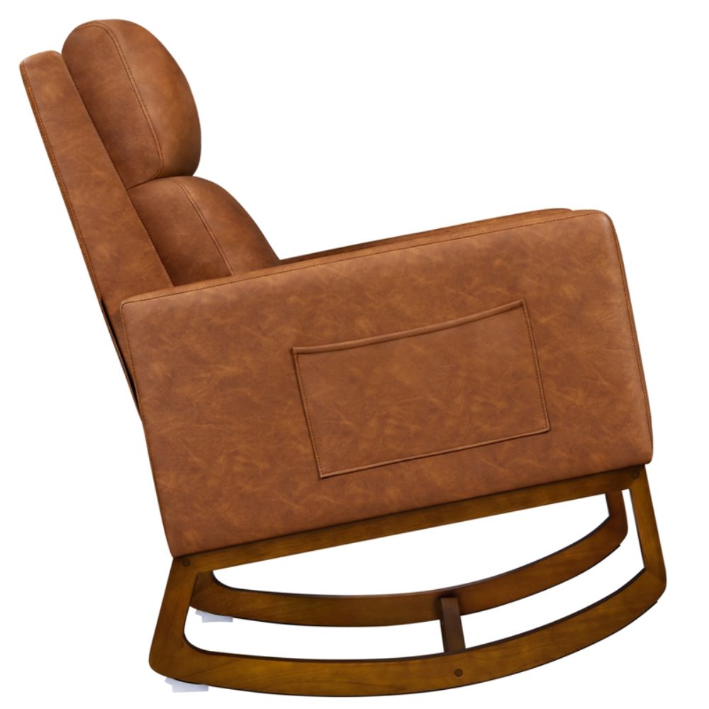 Padded Wooden Outdoor Rocking Chair
