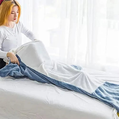 Cozy Plush Shark Hooded Throw Blanket