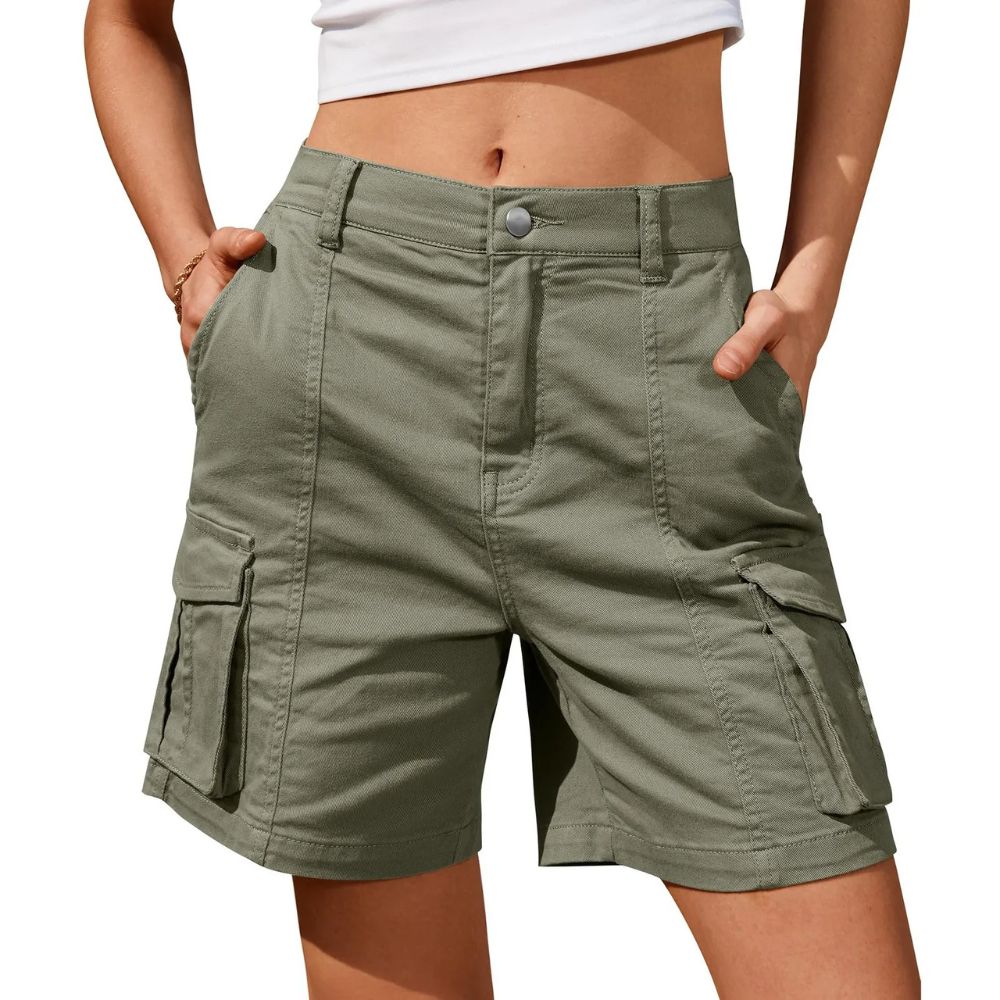 Women's Comfortable Elastic Waist Work Shorts