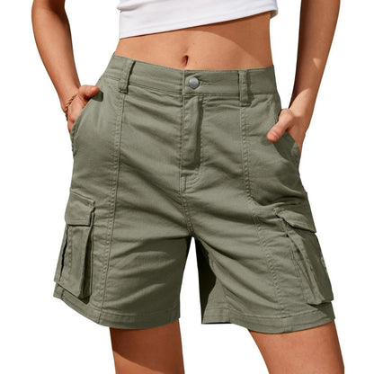 Women's Comfortable Elastic Waist Work Shorts