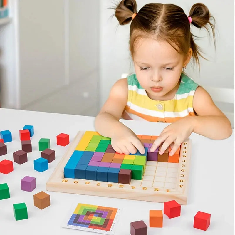 Educational Wood Colour Number Blocks for Kids - Halri