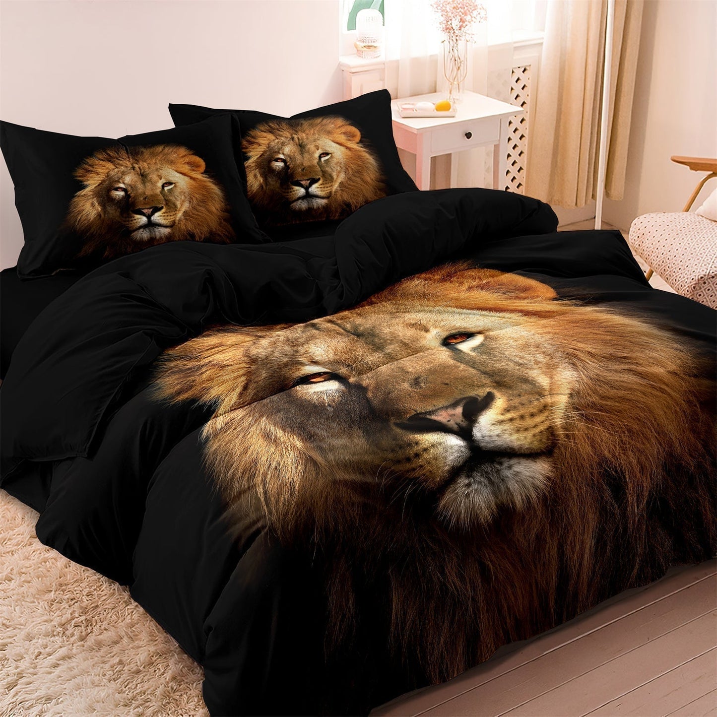 Wildlife Lion Pattern Bedding Set
