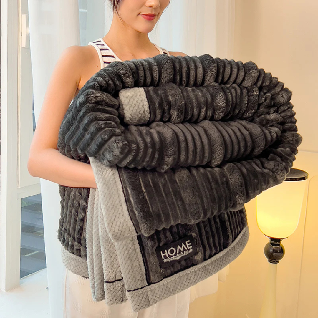 Cozy Soft Fleece Throw Blanket for Bed Sofa