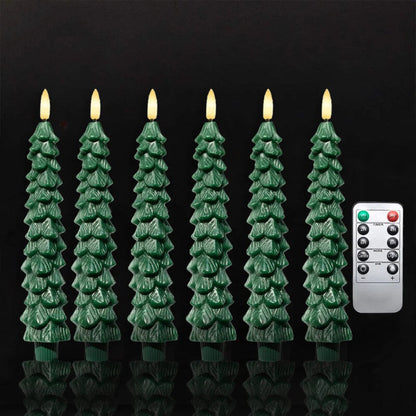 Rustic Pine Tree Flameless Candles