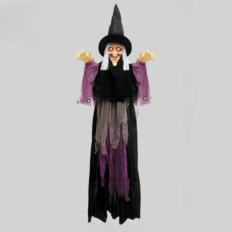Giant Halloween Animated Witch with Glowing Eyes